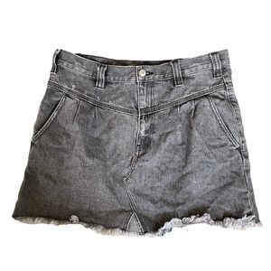 Free People We the Free Gray Grey denim mini skirt size 30